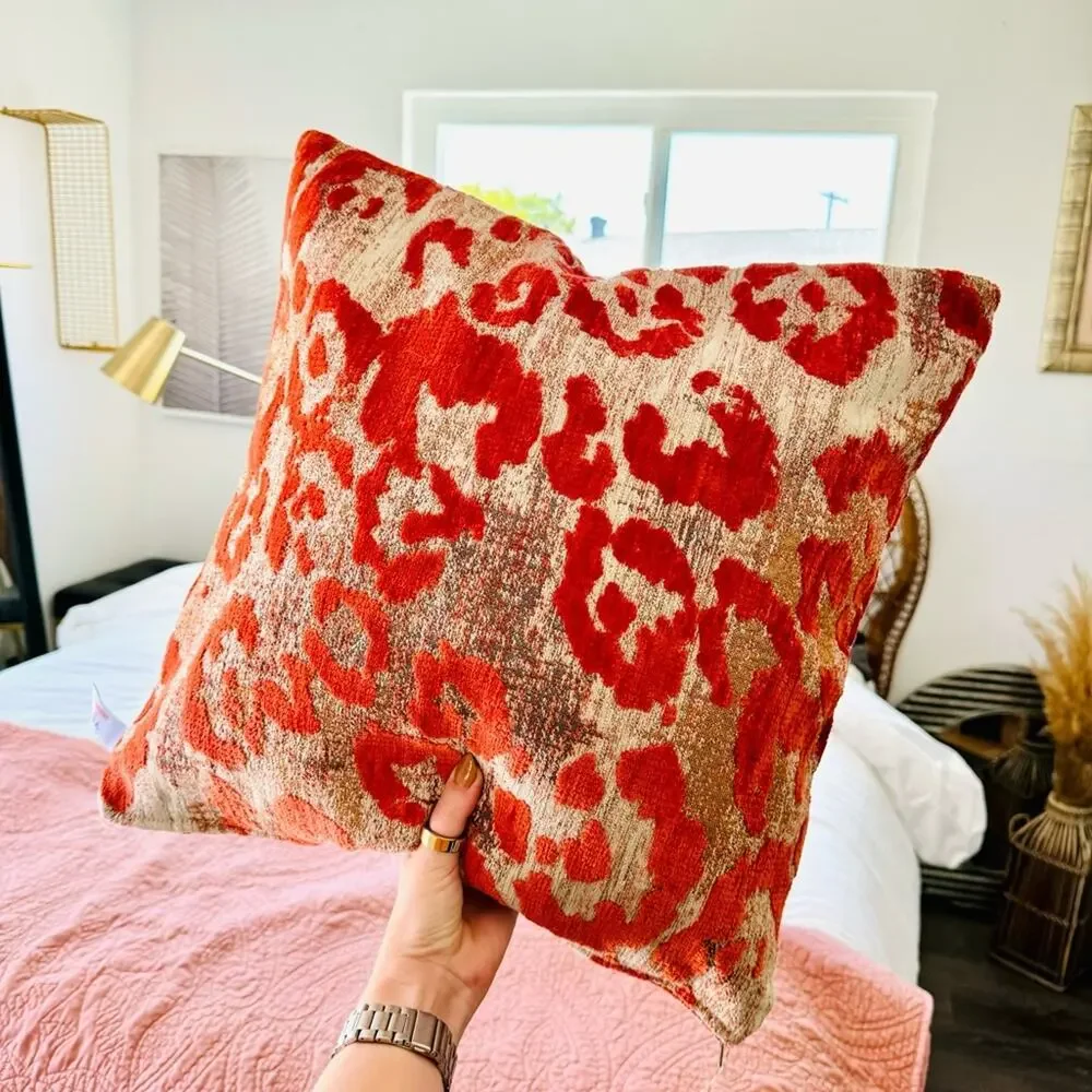 NEWPORT HOME Rust Red Burnt Orange Tan Textured Pillow Case Sham 18
